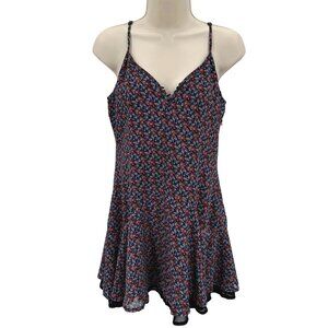 Sylvie & Mado Women's Floral V-Neck Button Details Mini Dress Size M